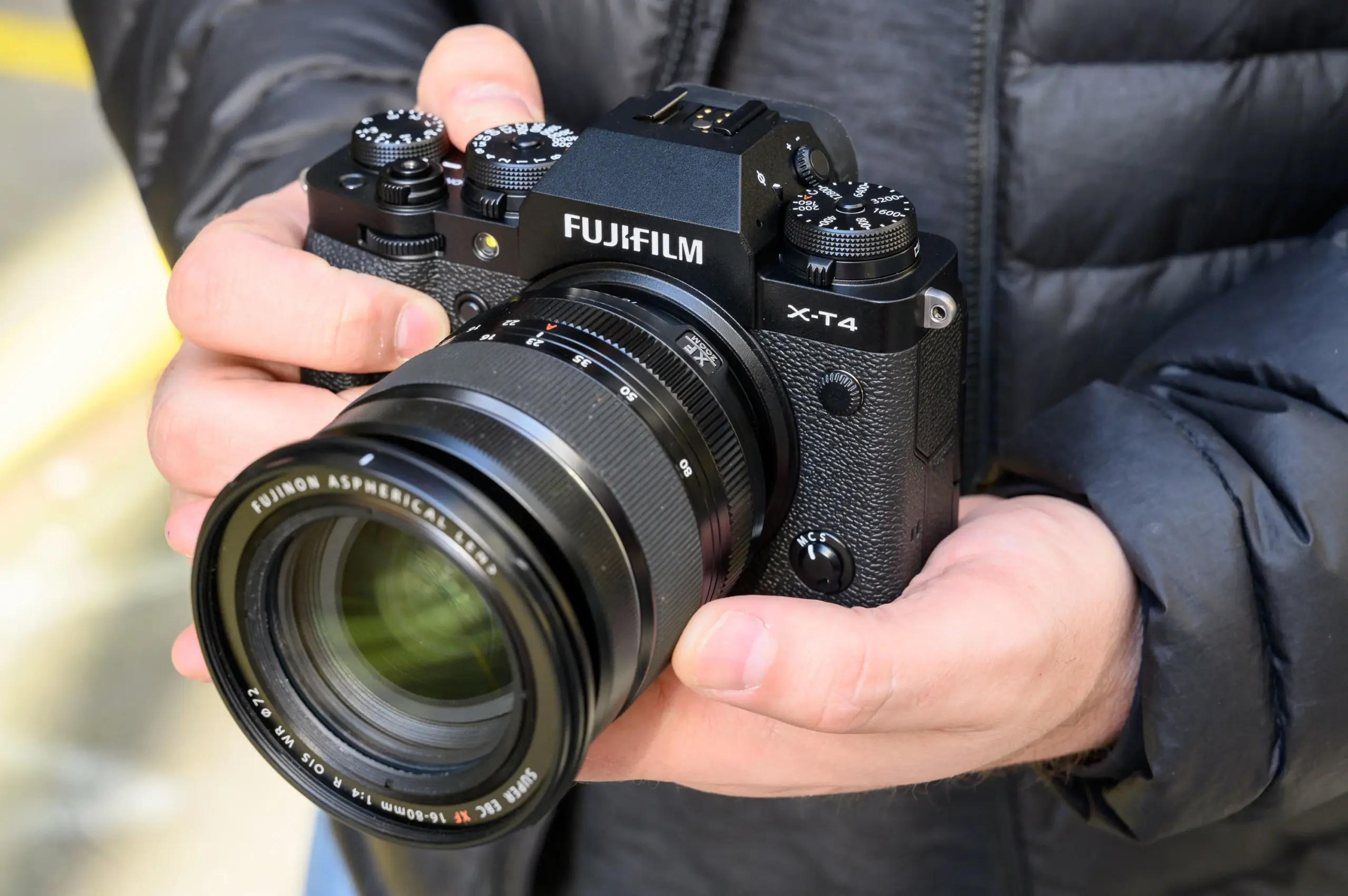 close up of hands holding fujifilm x-t4