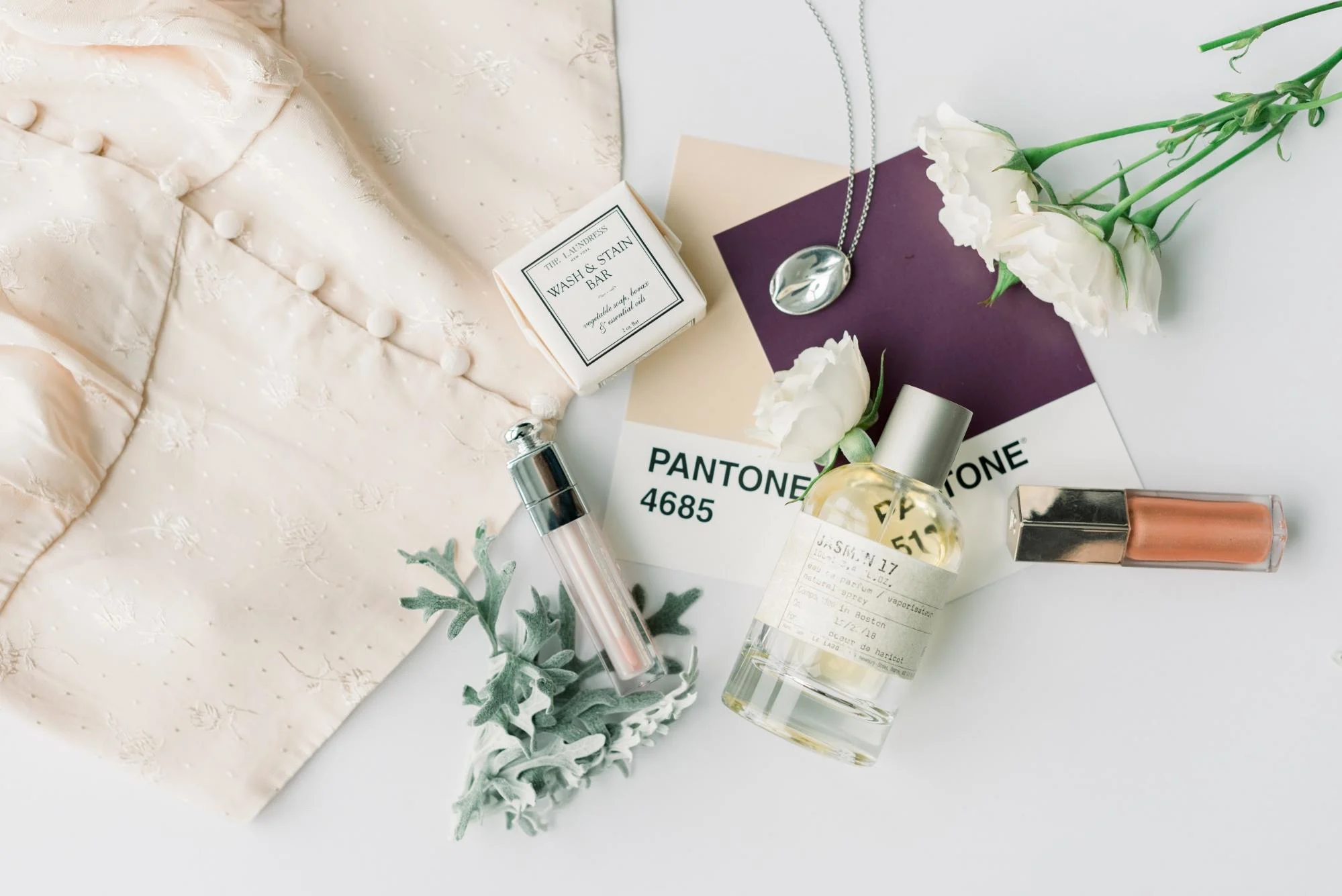 makeup products flat lay shots