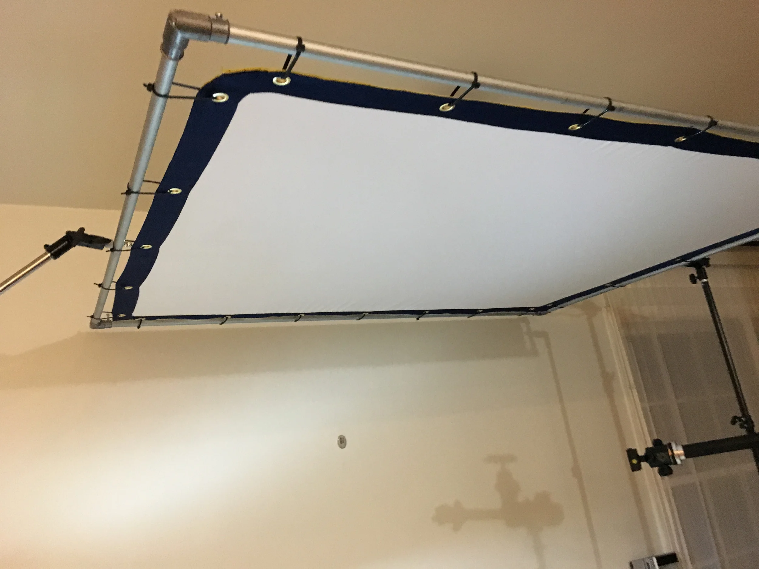 Large overhead diffusion panel for photography